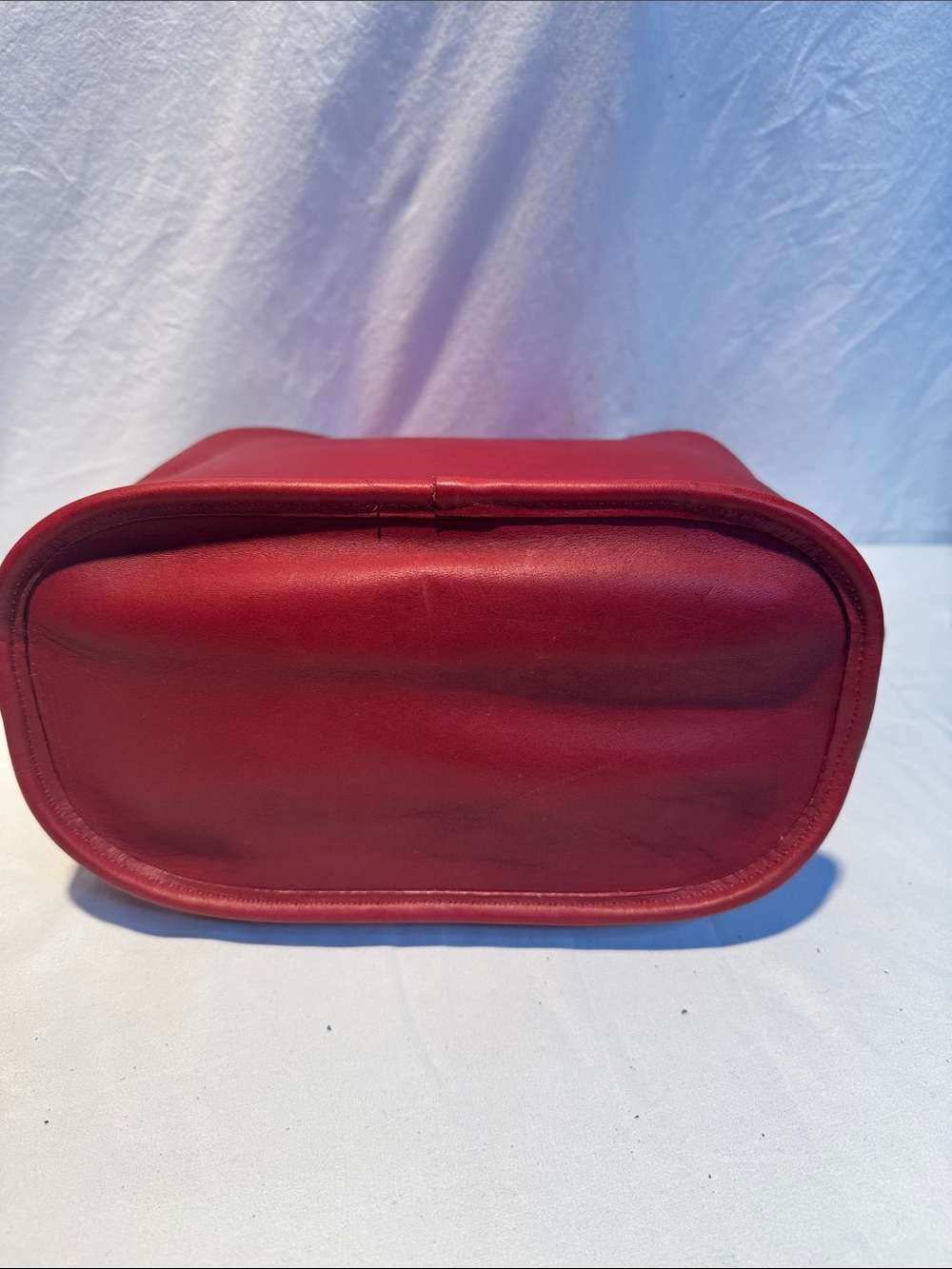 Coach Vintage Red Leather Drawstring Crossbody Bucket Bag 9952 - Picture 8 of 16